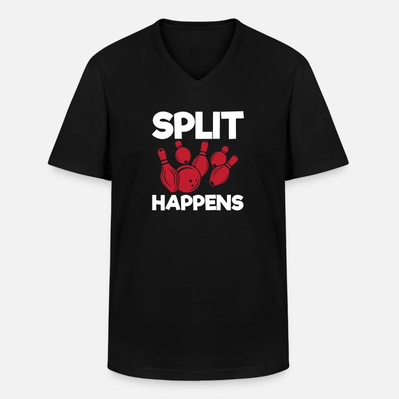 Manchmal Split - Männer-T-Shirt mit V-Ausschnitt - Schwarz