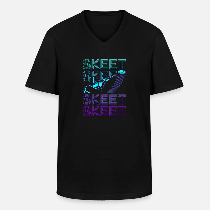Skeet Retro - Männer-T-Shirt mit V-Ausschnitt - Schwarz