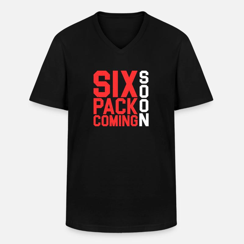 Six Pack Coming Soon 28 - Männer-T-Shirt mit V-Ausschnitt - Schwarz