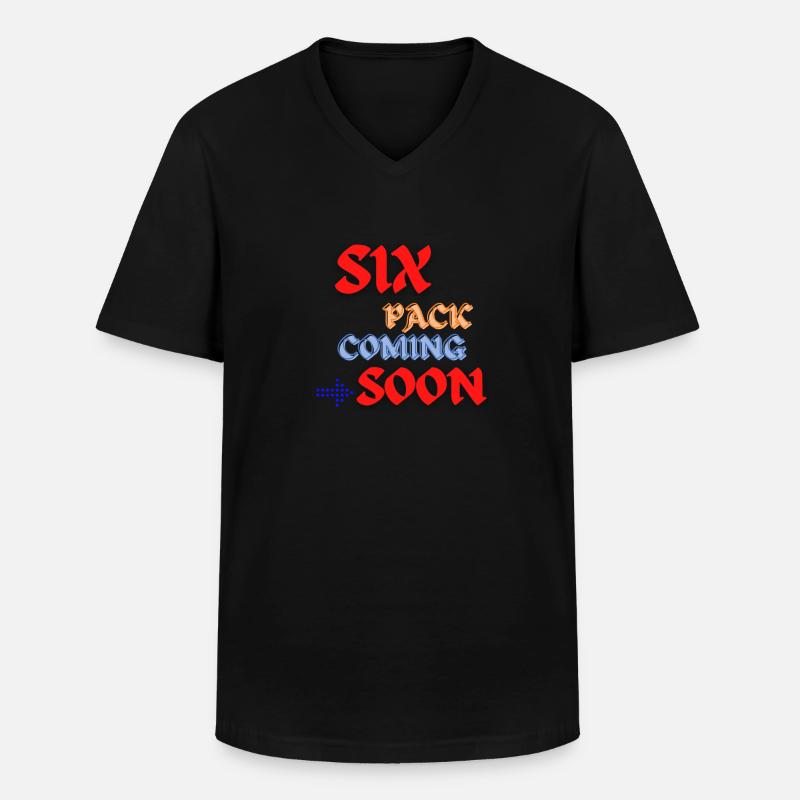 Six Pack Coming Soon 34 - Männer-T-Shirt mit V-Ausschnitt - Schwarz