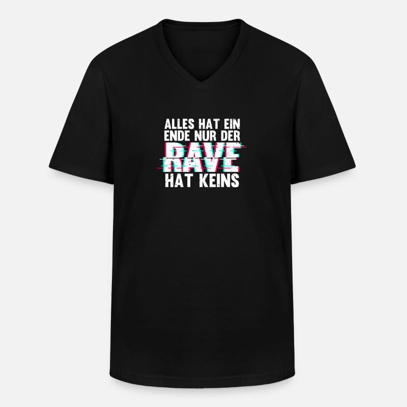 Techno Musik Rave - Männer-T-Shirt mit V-Ausschnitt - Schwarz