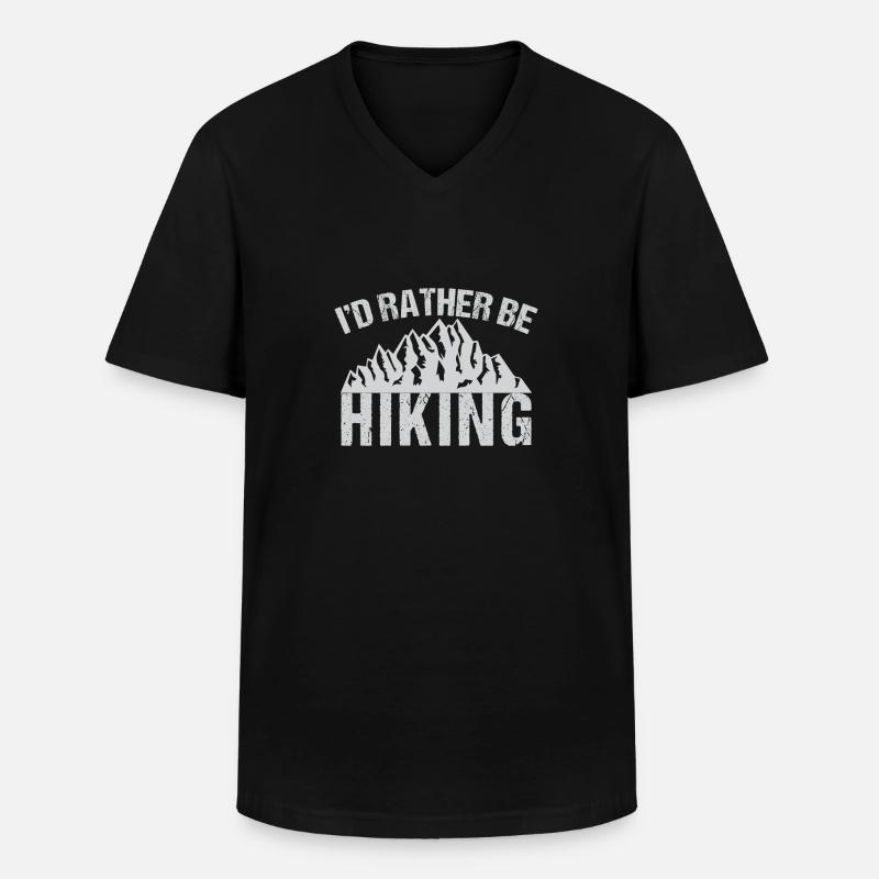Id Rather Be Hiking - Männer-T-Shirt mit V-Ausschnitt - Schwarz