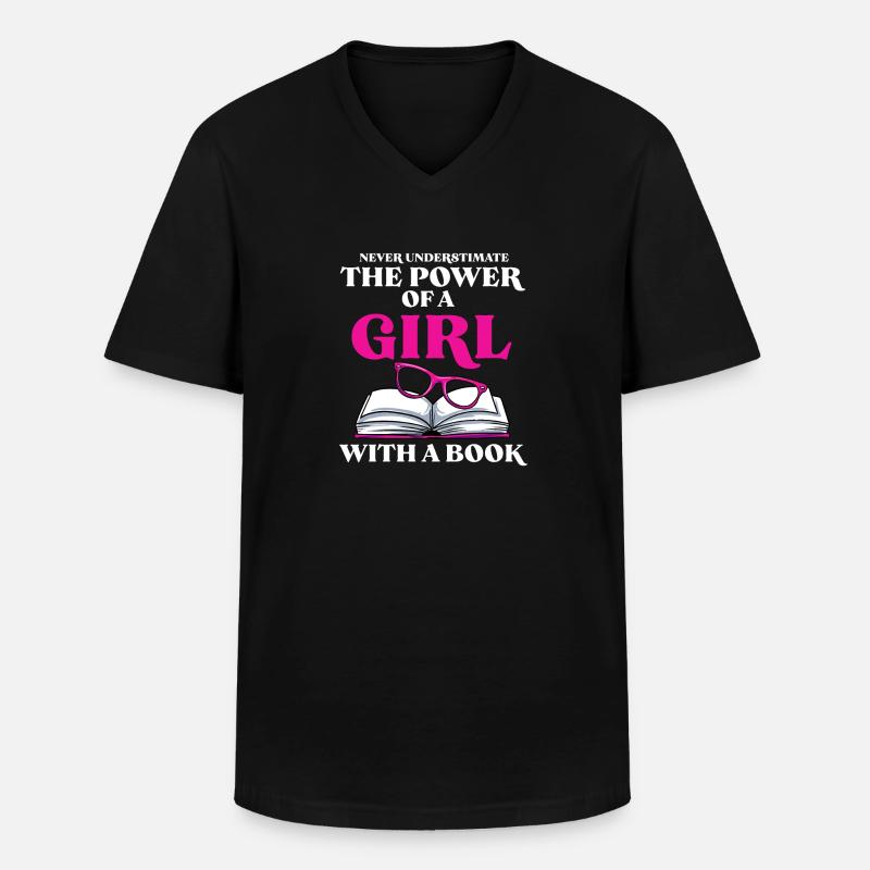 Lesen - Männer-T-Shirt mit V-Ausschnitt - Schwarz