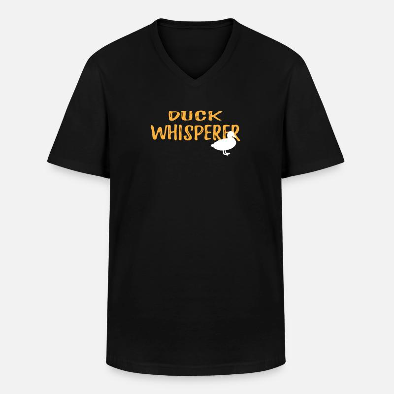 Duck Whisperer Graphic Tshirt - Männer-T-Shirt mit V-Ausschnitt - Schwarz