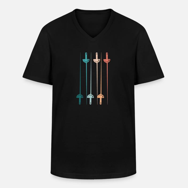 Klassische Schwerter - Männer-T-Shirt mit V-Ausschnitt - Schwarz