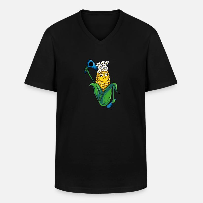 Lustiges Bauer Friseur Mais Geschenkidee - Männer-T-Shirt mit V-Ausschnitt - Schwarz