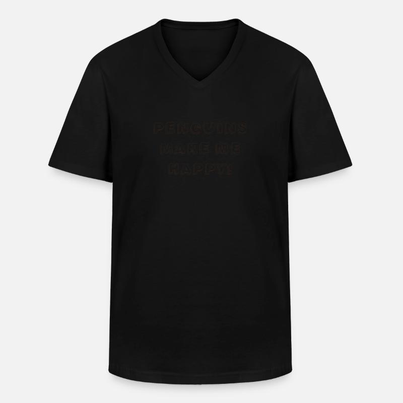 Glücklicher Pinguin - Männer-T-Shirt mit V-Ausschnitt - Schwarz