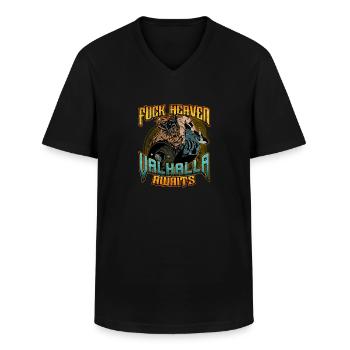 Norse Viking Mythology Design for Viking Warriors - Männer-T-Shirt mit V-Ausschnitt - Schwarz - Vorne - AI Model Male 178 dark (178cm)