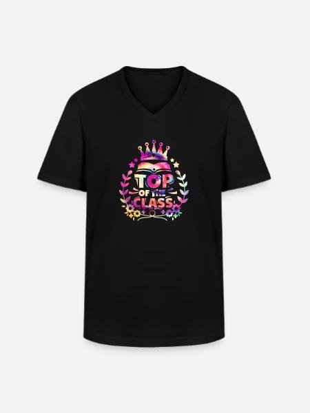 Klassenbester Zurück zur Schule - Männer-T-Shirt mit V-Ausschnitt - Schwarz