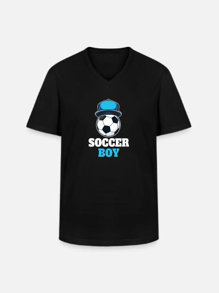 Funny Football Boy - Men's V-Neck T-Shirt - black