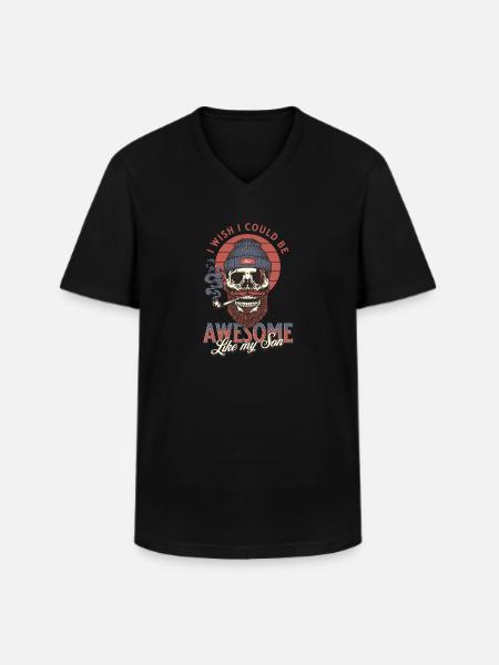 I wish I could be Awesome like my Son - Men's V-Neck T-Shirt - black