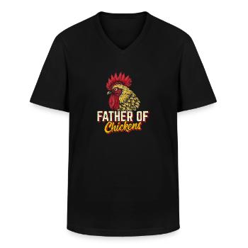 Father Of Chickens Chicken Dad Funny Chicken Farme - Männer-T-Shirt mit V-Ausschnitt - Schwarz - Vorne - AI Model Male 178 dark (178cm)