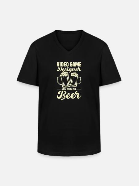 Video Game Designer - Männer-T-Shirt mit V-Ausschnitt - Schwarz