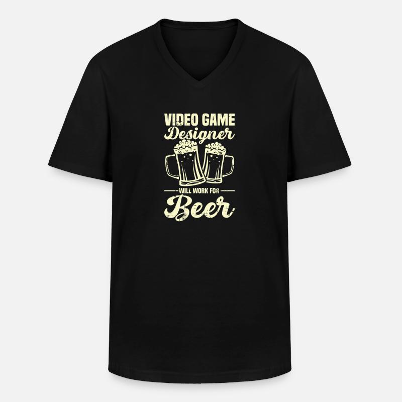 Video Game Designer - Männer-T-Shirt mit V-Ausschnitt - Schwarz