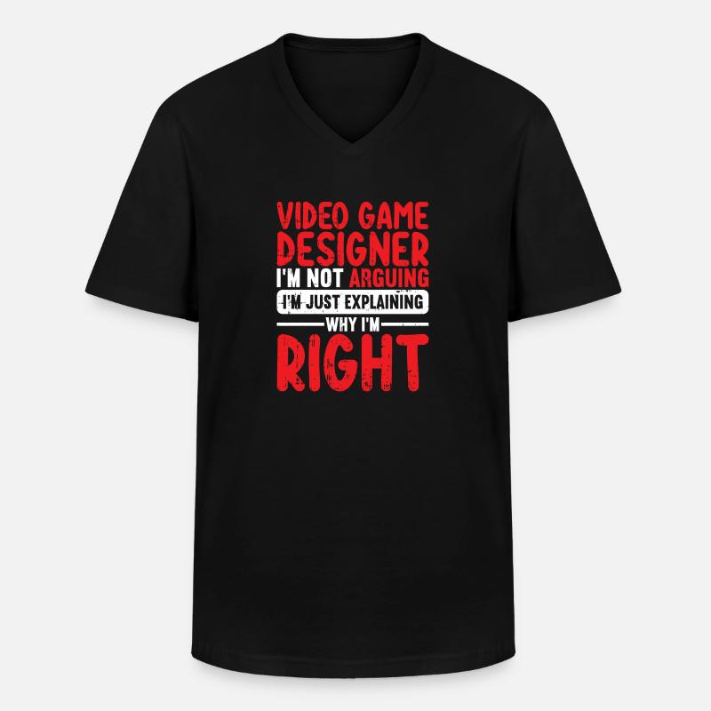 Video Game Designer - Männer-T-Shirt mit V-Ausschnitt - Schwarz