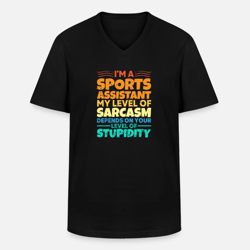 Sportassistent - Männer-T-Shirt mit V-Ausschnitt - Schwarz