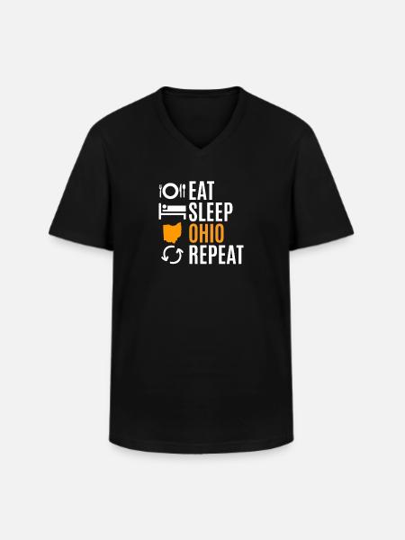 Eat Sleep Ohio Repeat Gift - Men's V-Neck T-Shirt - black