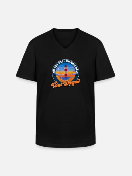 Varel-Dangast - Männer-T-Shirt mit V-Ausschnitt - Schwarz