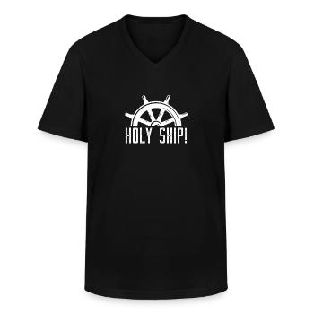 Holy Ship! Cruise - Men's V-Neck T-Shirt - black - Front - AI Model Male 178 dark (178cm)