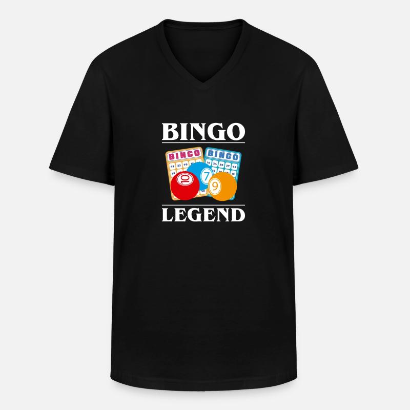 Bingo Legend Shirt Geschenk - Männer-T-Shirt mit V-Ausschnitt - Schwarz