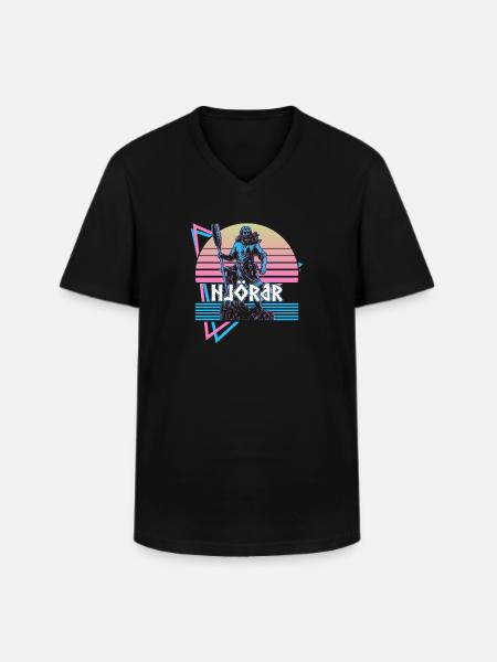 Njord Njordr Nordisk Gud Nordisk Mytologi - Klassisk herre T-shirt med V-udskæring - sort