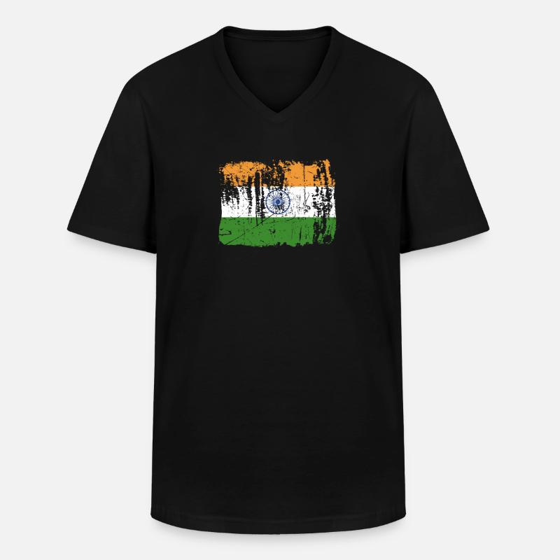 Indien Pride Geschenk - Männer-T-Shirt mit V-Ausschnitt - Schwarz