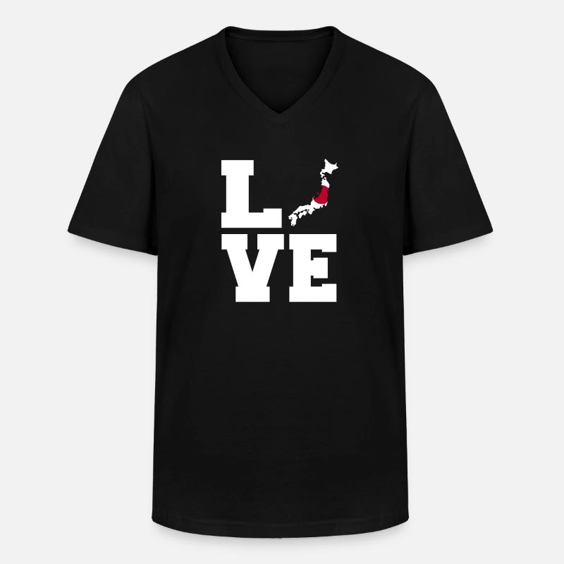 Liebe Japan-geschenk - Männer-T-Shirt mit V-Ausschnitt - Schwarz