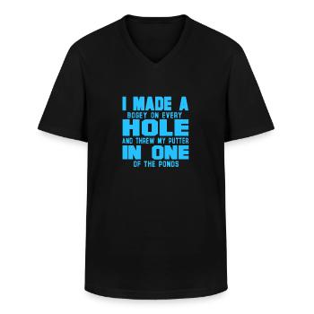 I Made A Bogey On Every Hole Funny Golfing Tee - Männer-T-Shirt mit V-Ausschnitt - Schwarz - Vorne - AI Model Male 178 dark (178cm)