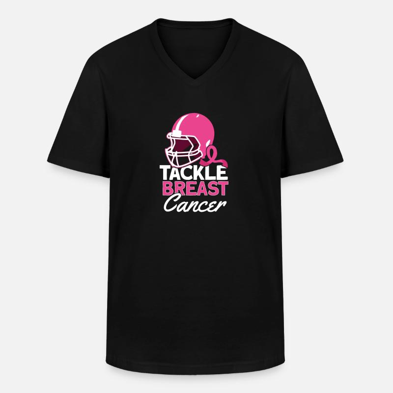 Brustkrebs - Männer-T-Shirt mit V-Ausschnitt - Schwarz