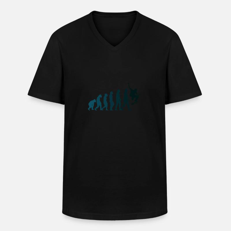 Skateboarder Skateboard Evolution - Männer-T-Shirt mit V-Ausschnitt - Schwarz