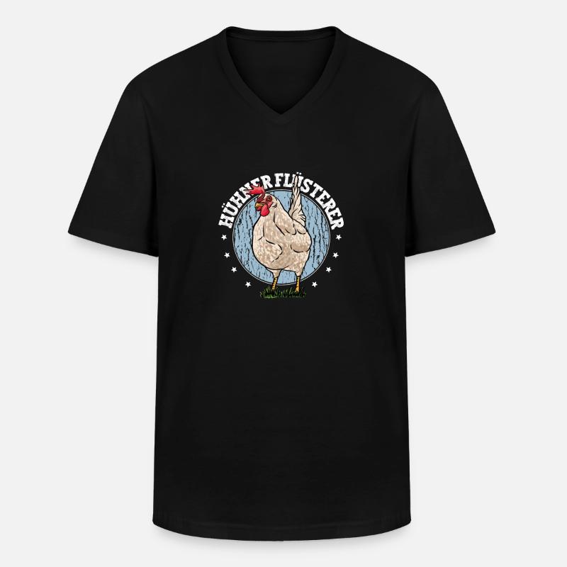Huhn Hühner Flüsterer - Männer-T-Shirt mit V-Ausschnitt - Schwarz