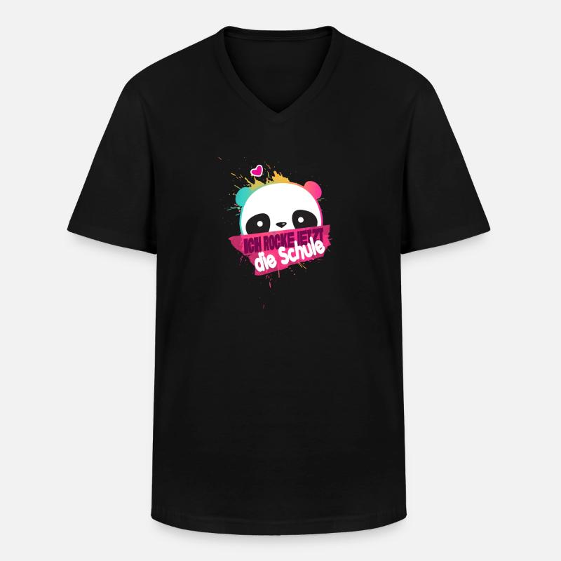 Endlich Schulkind, Einschulung - Männer-T-Shirt mit V-Ausschnitt - Schwarz