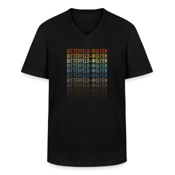 Bitterfeld-Wolfen Stadt Retro Vintage - Männer-T-Shirt mit V-Ausschnitt - Schwarz - Vorne - AI Model Male 178 dark (178cm)