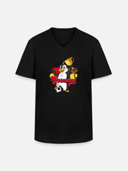 Deutschland Fußball - Männer-T-Shirt mit V-Ausschnitt - Schwarz
