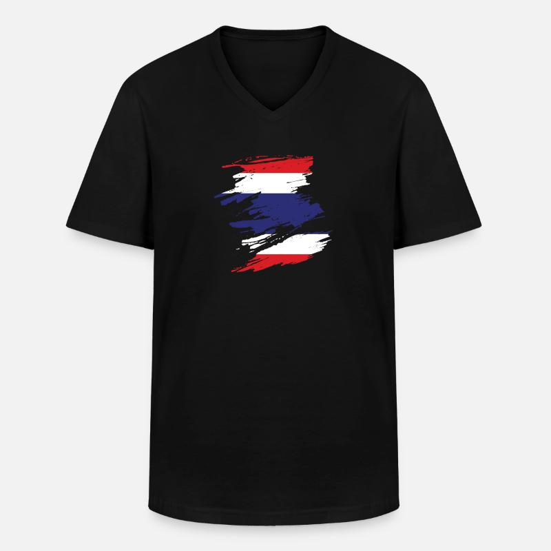 Thailand geschenk - Männer-T-Shirt mit V-Ausschnitt - Schwarz