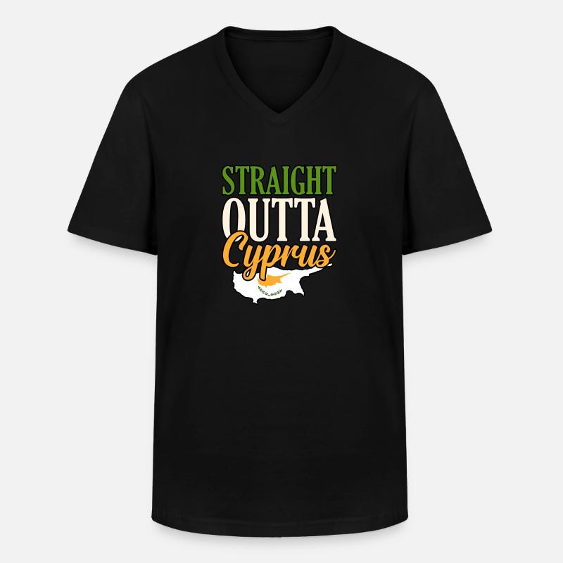 Zypern - Männer-T-Shirt mit V-Ausschnitt - Schwarz