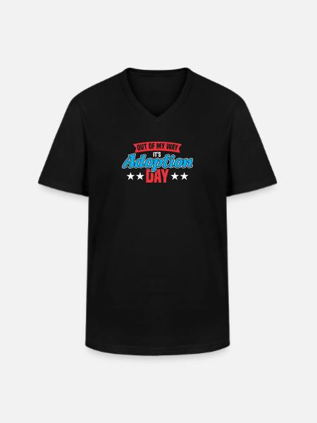 Adoptiert Adoptien Pflegevater Pflegemutter - Männer-T-Shirt mit V-Ausschnitt - Schwarz