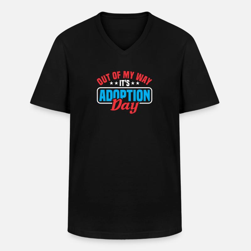 Adoptiert Adoptien Pflegevater Pflegemutter - Männer-T-Shirt mit V-Ausschnitt - Schwarz