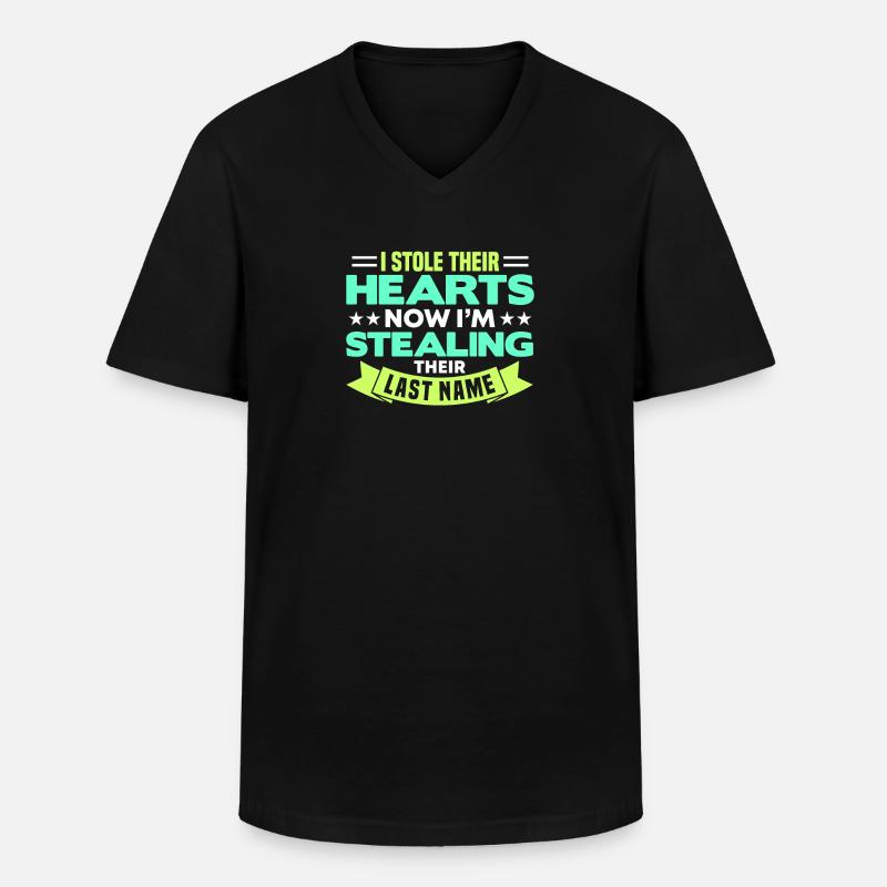 Adoptiert Adoptien Pflegevater Pflegemutter - Männer-T-Shirt mit V-Ausschnitt - Schwarz
