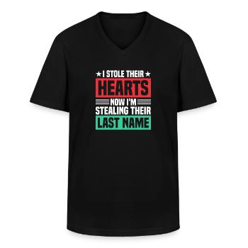 Adopts Adopts Foster Father Foster Mother - Men's V-Neck T-Shirt - black - Front - AI Model Male 178 dark (178cm)
