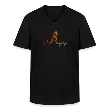 Feuerwehrmann Feuerwehr - Männer-T-Shirt mit V-Ausschnitt - Schwarz - Vorne - AI Model Male 178 dark (178cm)