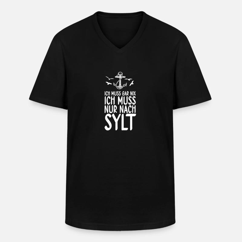 Sylt - Männer-T-Shirt mit V-Ausschnitt - Schwarz