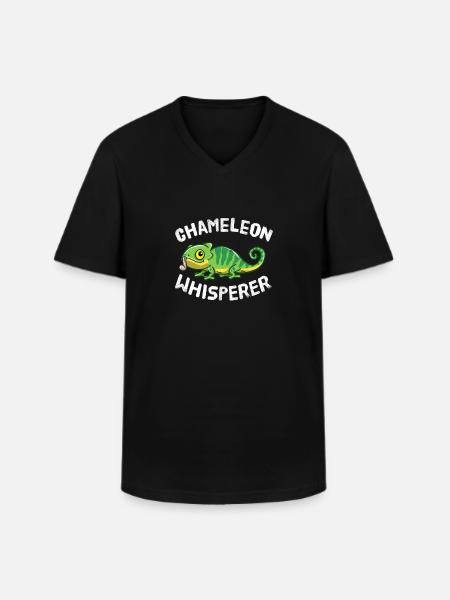 Funny Chameleon Lover Chameleon Whisperer - Men's V-Neck T-Shirt - black