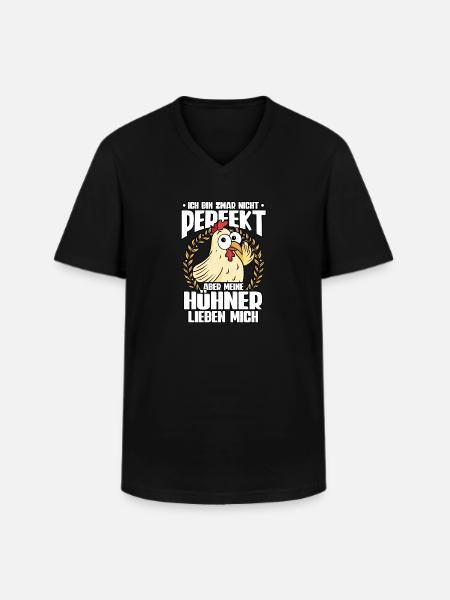 Huhn Hühner - Männer-T-Shirt mit V-Ausschnitt - Schwarz