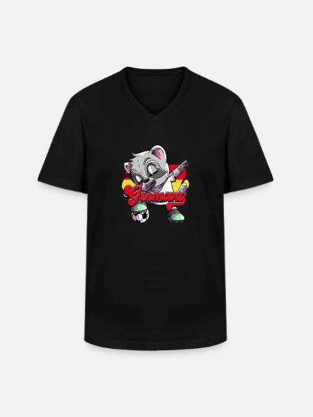 Deutschland Fußball - Männer-T-Shirt mit V-Ausschnitt - Schwarz