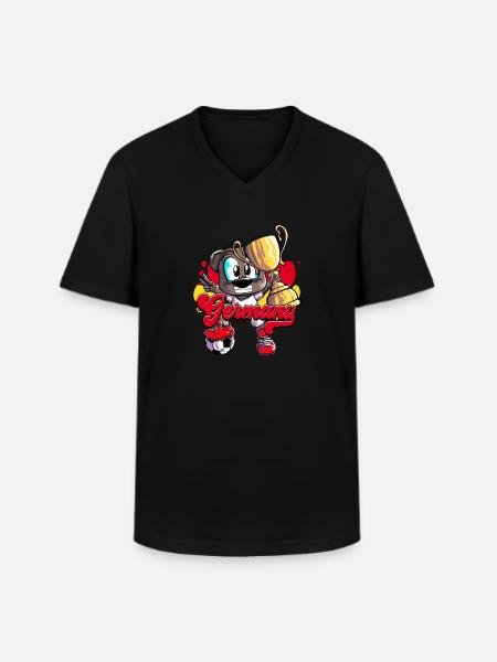 Germany Football - Men's V-Neck T-Shirt - black