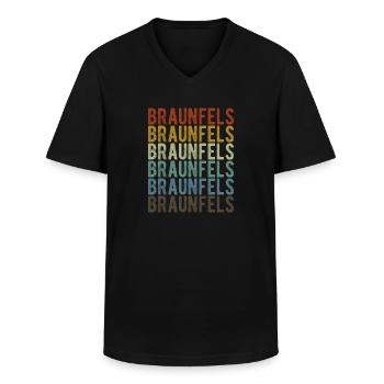 Braunfels Stadt Retro Vintage - Männer-T-Shirt mit V-Ausschnitt - Schwarz - Vorne - AI Model Male 178 dark (178cm)