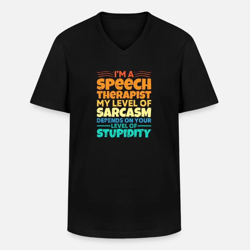 Sprachtherapeut Logopäde Geschenk - Männer-T-Shirt mit V-Ausschnitt - Schwarz