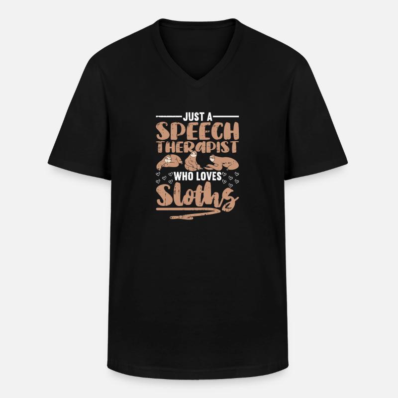 Sprachtherapeut Logopäde Geschenk - Männer-T-Shirt mit V-Ausschnitt - Schwarz