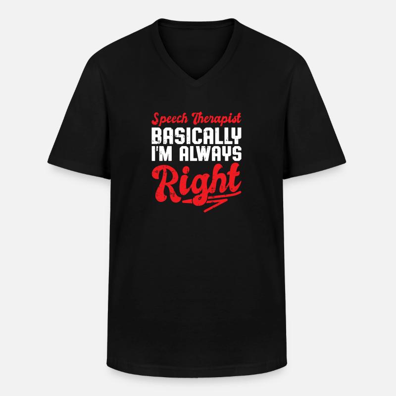 Sprachtherapeut Logopäde Geschenk - Männer-T-Shirt mit V-Ausschnitt - Schwarz